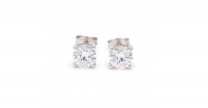 buy solitaire silver earrings by Ornatejewels